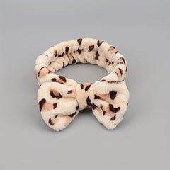 Soft Coral Fleece Bow Hair Band for Women