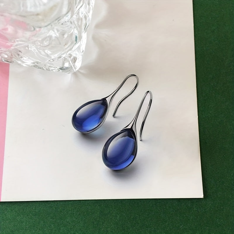 Men's Drop Shape Rhinestone Earrings - Various Colors