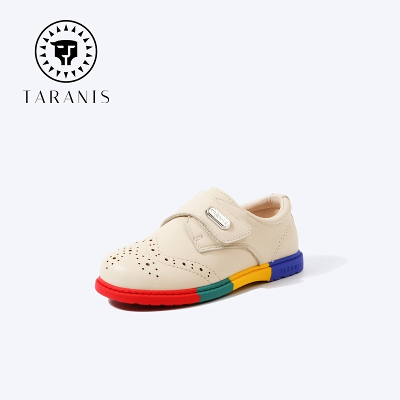 TARANIS Kids Loafers Breathable Buckle Leather Shoes