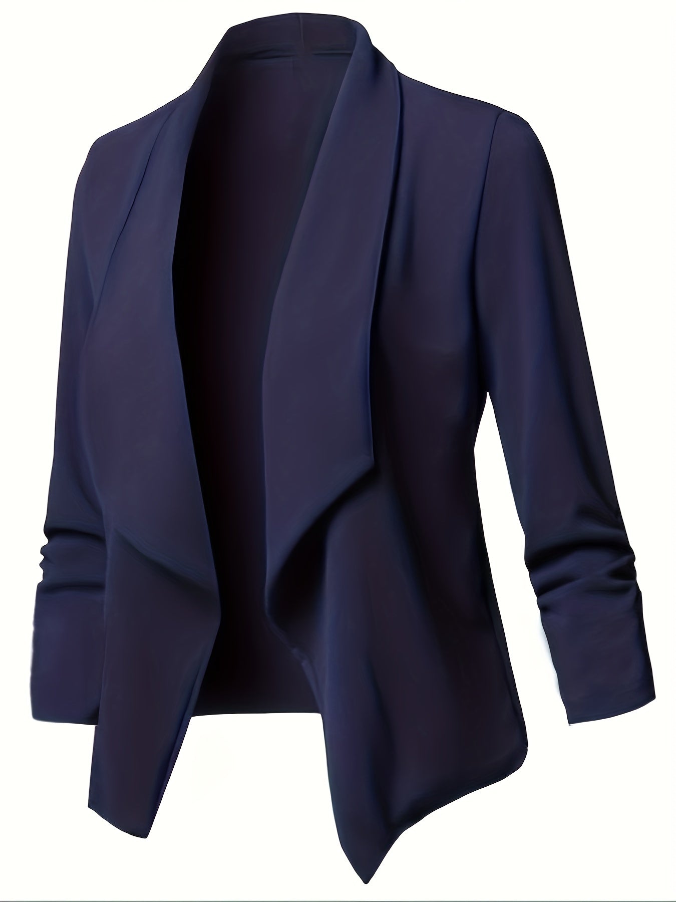  Solid Long Sleeve Lapel Collar Blazer