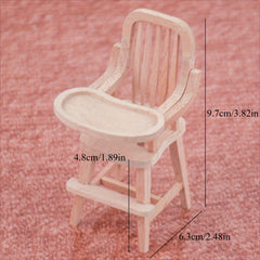1:12 Dollhouse Rocking Chair Wood - Mini Furniture for Pretend Play