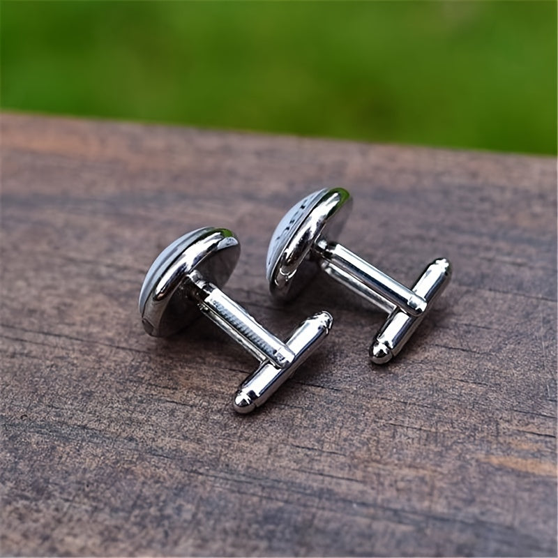 Feather Time Gem Steel Cufflinks
