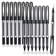 16Pcs Fine Point Rollerball Pens 0.5mm Gel Ink Extra Thin Tip Writing