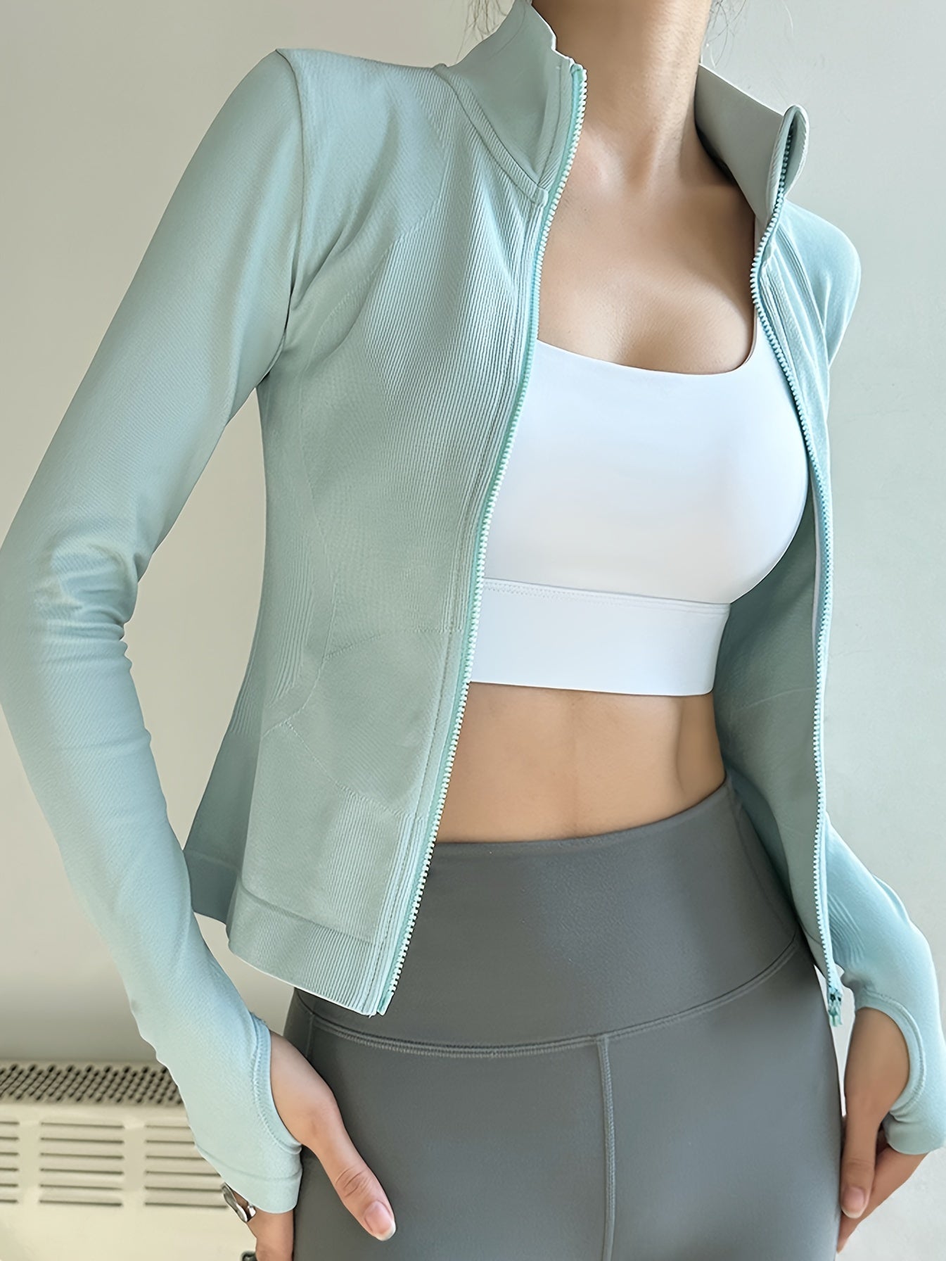 Women's Versatile Sports Jacket High Stretch & Slimming Front Zipper