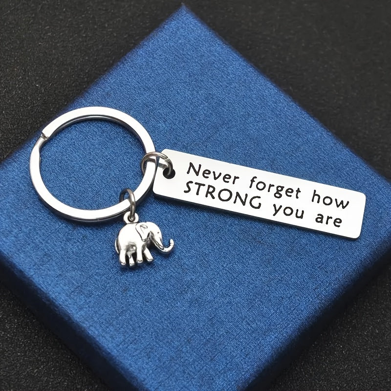Inspirational Quote Elephant Keychain Backpack Decorative Accessory
