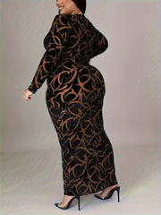  Graffiti Print Maxi Bodycon Dress