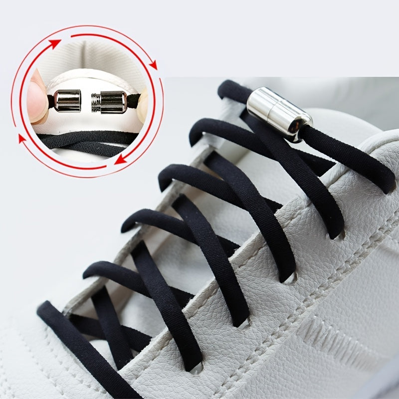 Elastic Laces Sneakers Round Shoelaces Without Ties Quick Shoelace