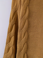  Casual Sweater Women's Plus Cable Long Sleeve Pullover