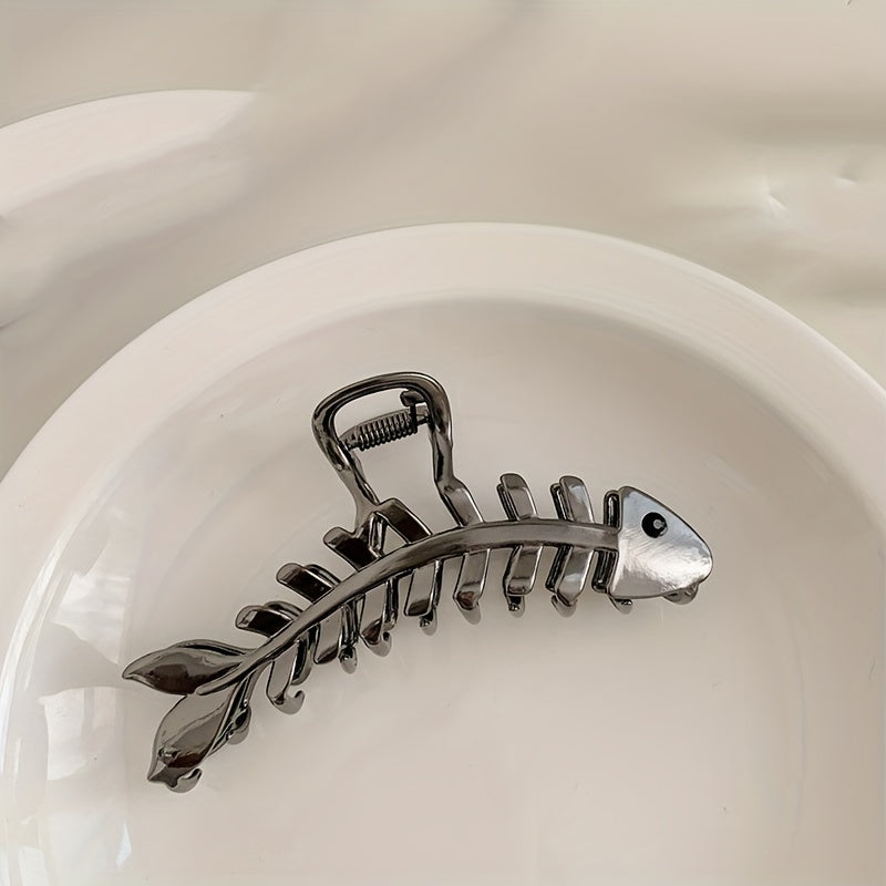 Metal Gun Hair Clip Fish Bone Hair Claw