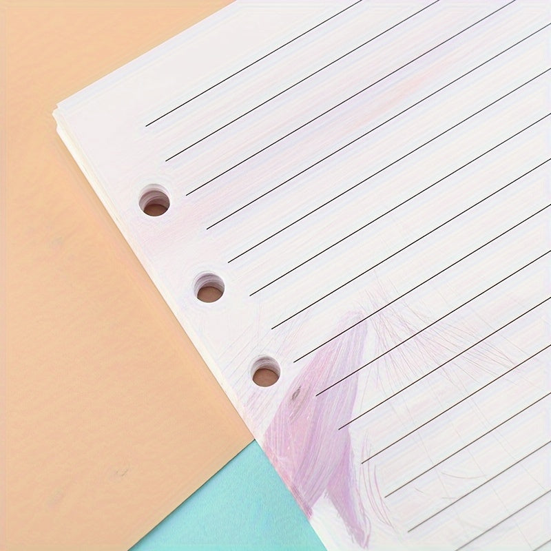 80pcs A6 6 Hole Loose leaf Journal Refills Colour Inserts Replacement Handbook