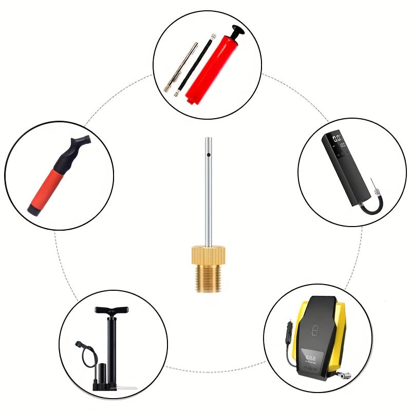 6pcs Brass Ball Pump Needles Heavy Duty Air Pump Needles for Balls