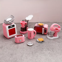 Dollhouse Kitchen Set Coffee Maker Egg Beater Oven Model DIY Accessories Toy