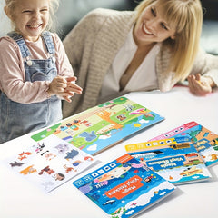 Kids Magic Vinyl Sticker Book Reusable Quiet Busy Paste Portable Sticker Toys