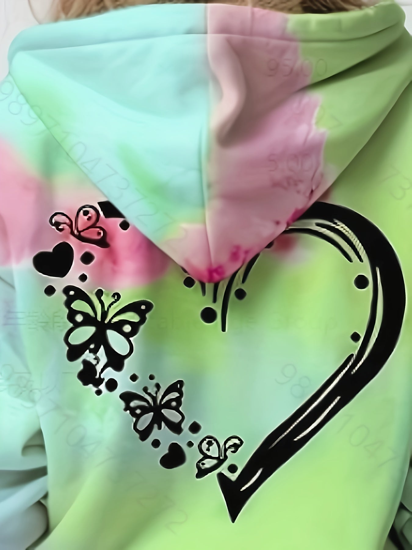 Tie Dye Heart Hoodie Long Sleeve Pullover Girls Spring Fall Gift Sports 4-14y