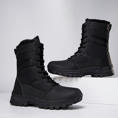 Men's Plush Lined Military Style High Top Boots