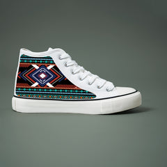 Ethnic Print Plush Lined Chunky Canvas Sneakers