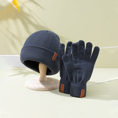 Women Winter Knit Hat Glove Set Solid Ladies Chinese Year Warm Gift