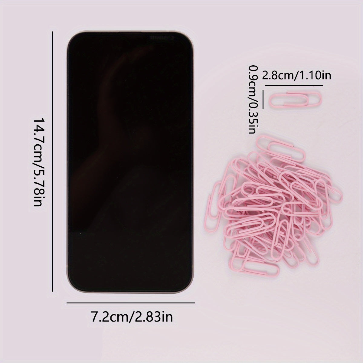 40pcs Macaron Paper Clip Colorful Metal Bookmark Decoration