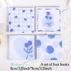 Rose Tulip Convenience Sticker Set of 4 Memo Books
