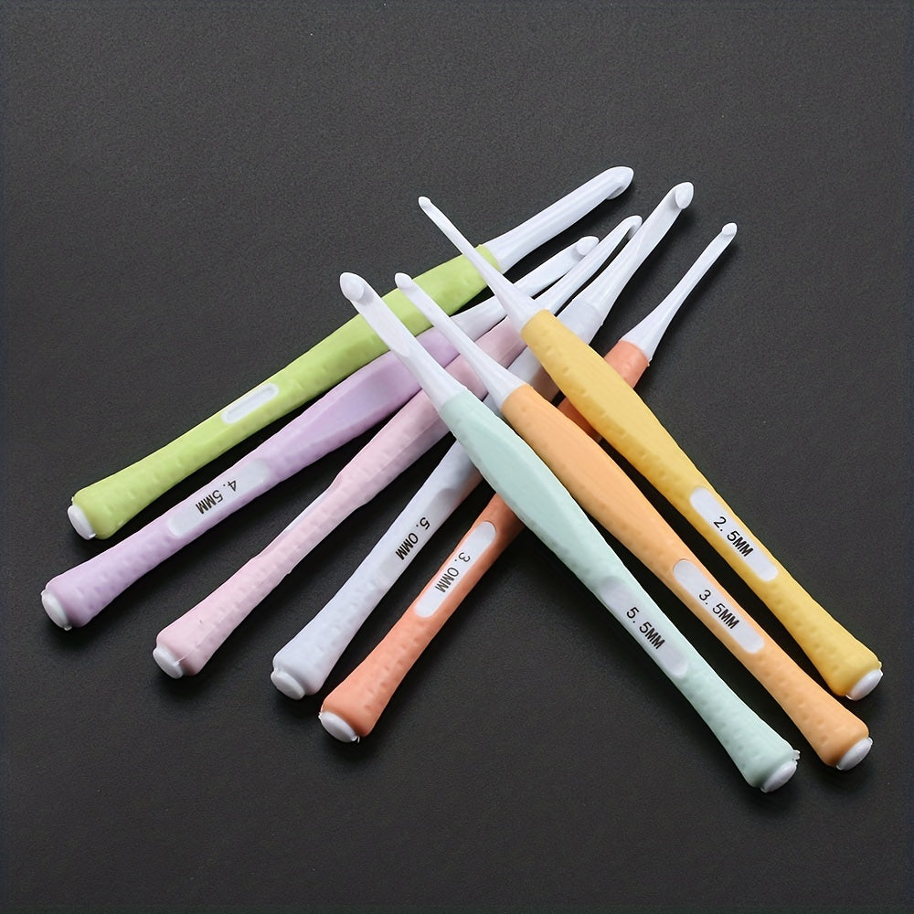 8pcs Crochet Silicone Handle Knitting Tools for Beginners Supplies