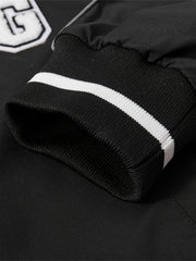 Bottom Stripe Varsity Jacket Men's Casual Baseball Collar Button Up Jacket