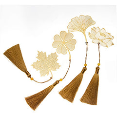 Golden Hollow Bookmark With Tassel for Book Readers Writers Adults