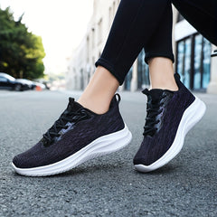Women's Mesh Sneakers Lace Up Breathable Running Sports Shoes