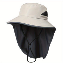 Men's Sun Hat with Face Shield UV Protection Large Brim Fisherman Hat