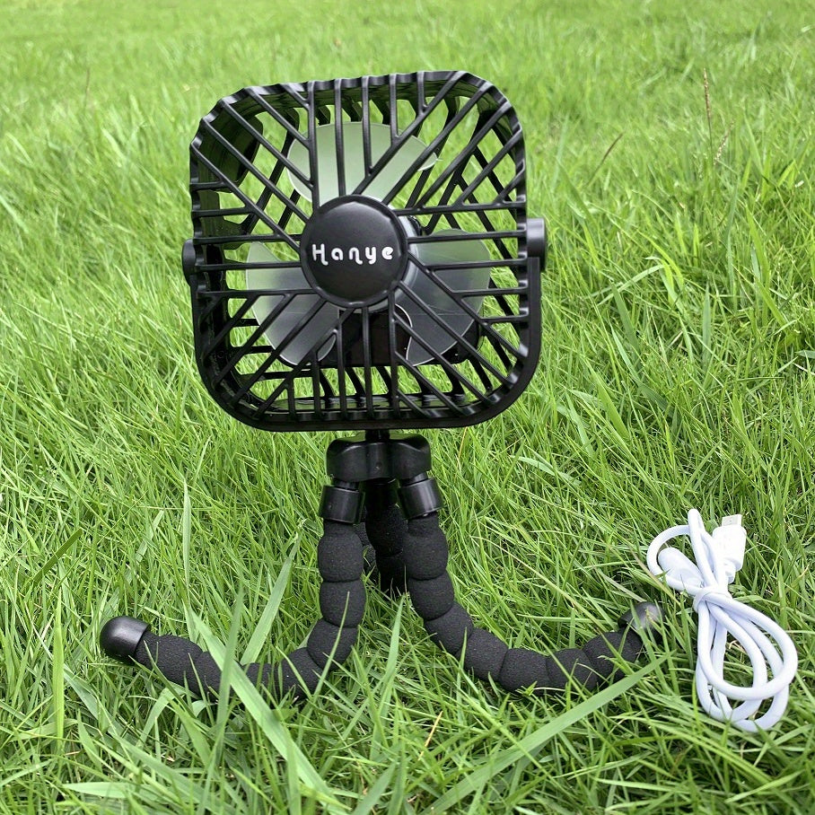 Square Fan USB Charging Portable Fan Octopus Mini Night Light Fan