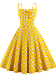  Polka Dot Split Strap Cami Dress