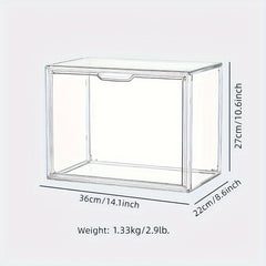 Stackable Transparent Shoe Box with Dustproof Bag for Action Figures Storage