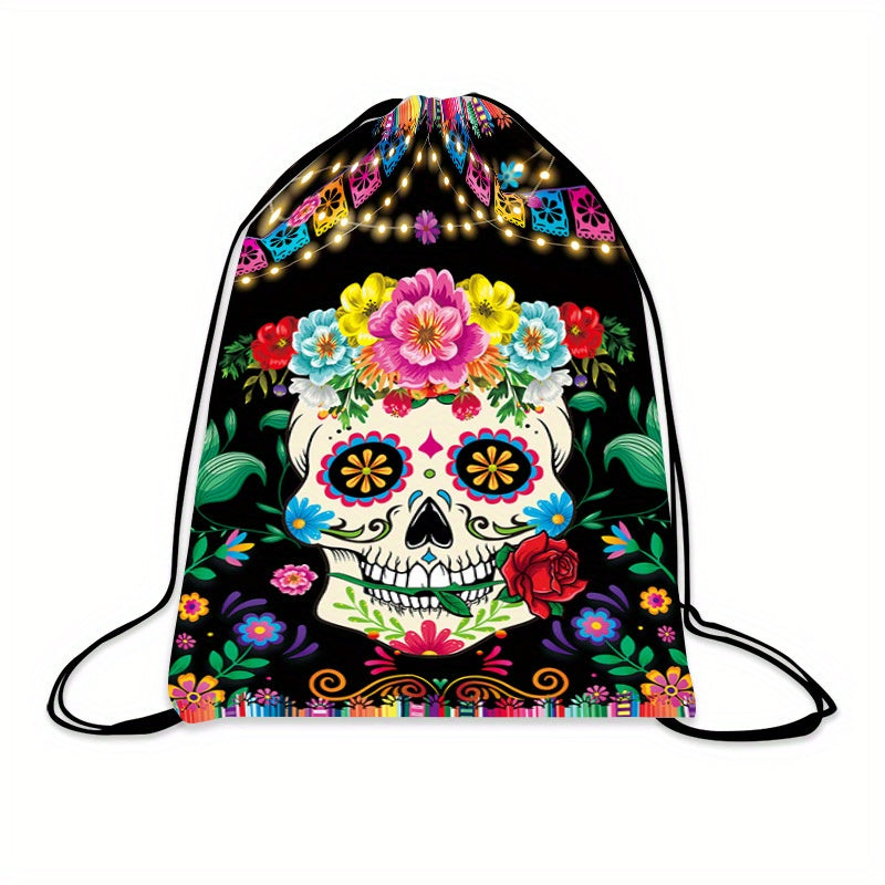 Halloween Cartoon Drawstring Backpack for Kids Portable Shoulder Bag