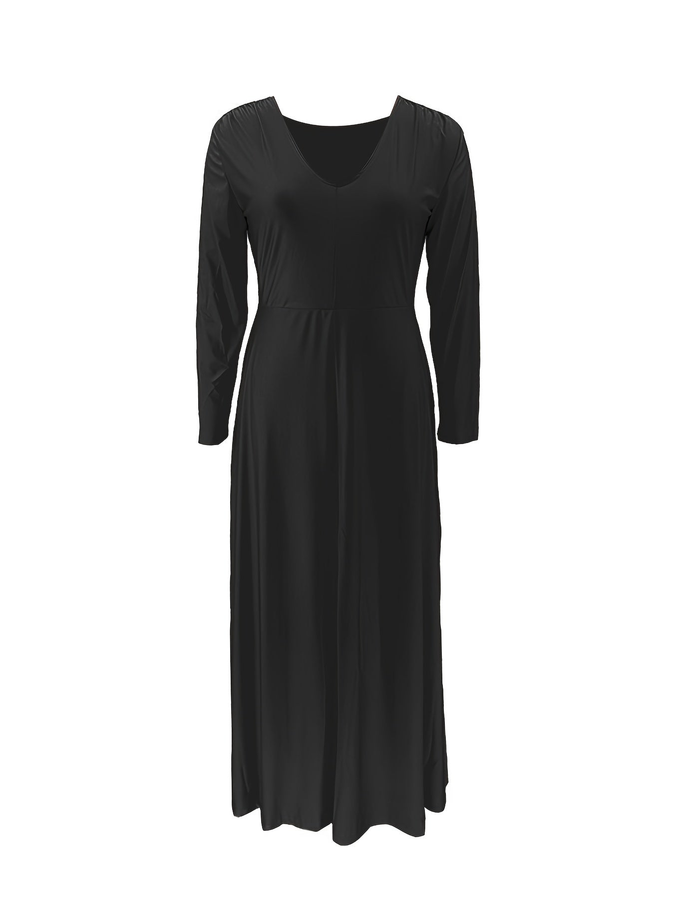  V Neck Long Sleeve Maxi Dress
