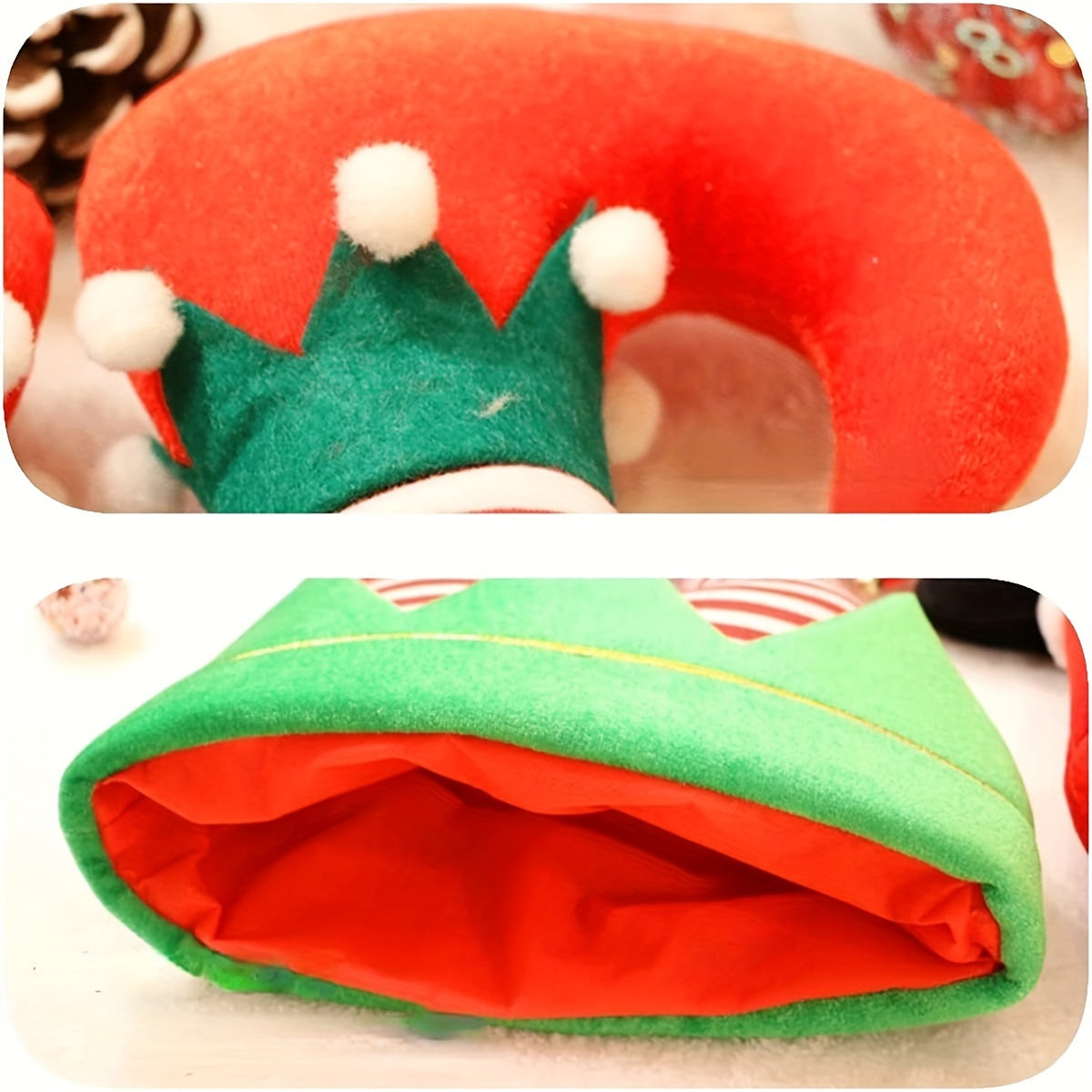 2pcs Funny Upside Down Elf & Clown Christmas Hats Halloween Cosplay Props