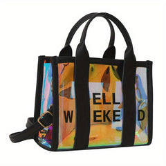 Mini Laser Crossbody Bag PVC Textured Purse Shoulder Bag