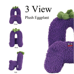 Plush Eggplant Toy Cell Phone Holder Expression Doll Decorative Toy