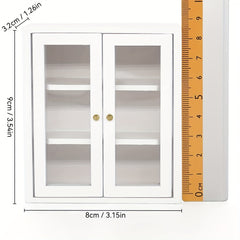 1:12 Scale Wall Mounted Cabinet with Glass Doors - Dollhouse Kit