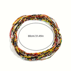 12Pcs Colorful Belly Beads Bohemian Waist Chain Body Jewelry