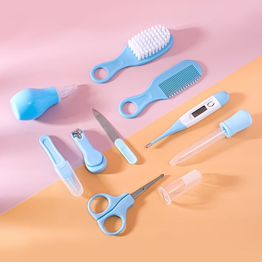 10pcs Baby Care Kit Thermometer Nasal Inhaler Safety Nail Clippers Comb Brush