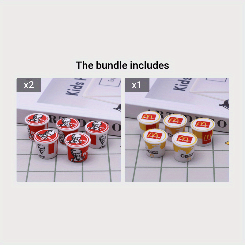 5pcs Set 1 12 Dollhouse Mini Fast Food Family Bucket Model Toys