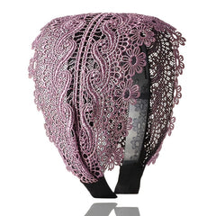 Wide Lace Headband Hair Band With Teeth Women's Headband Lace Floral Hair Hoop