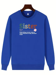 Girls Sister Letter Print Sweatshirt Top Pullovers