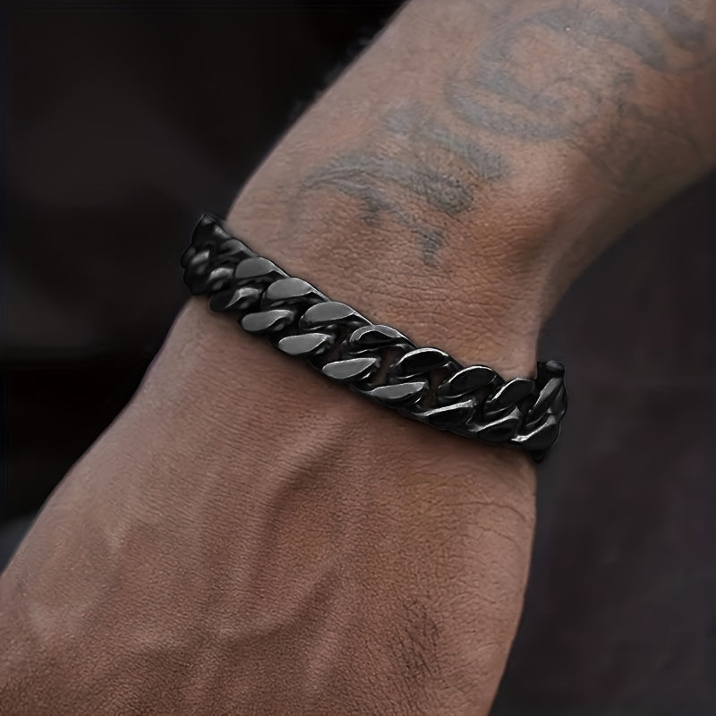Stainless Steel Cuban Chain Bracelet Men's Hip hop High Street Accessories