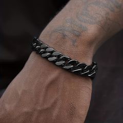 Stainless Steel Cuban Chain Bracelet Men's Hip hop High Street Accessories