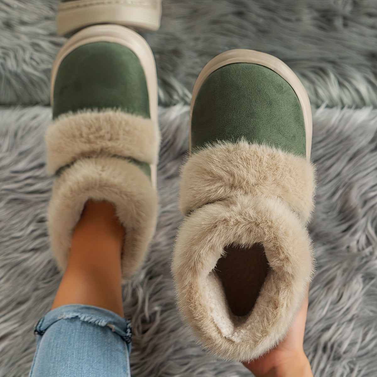 Thermal Lined Faux Suede Snow Boots for Women