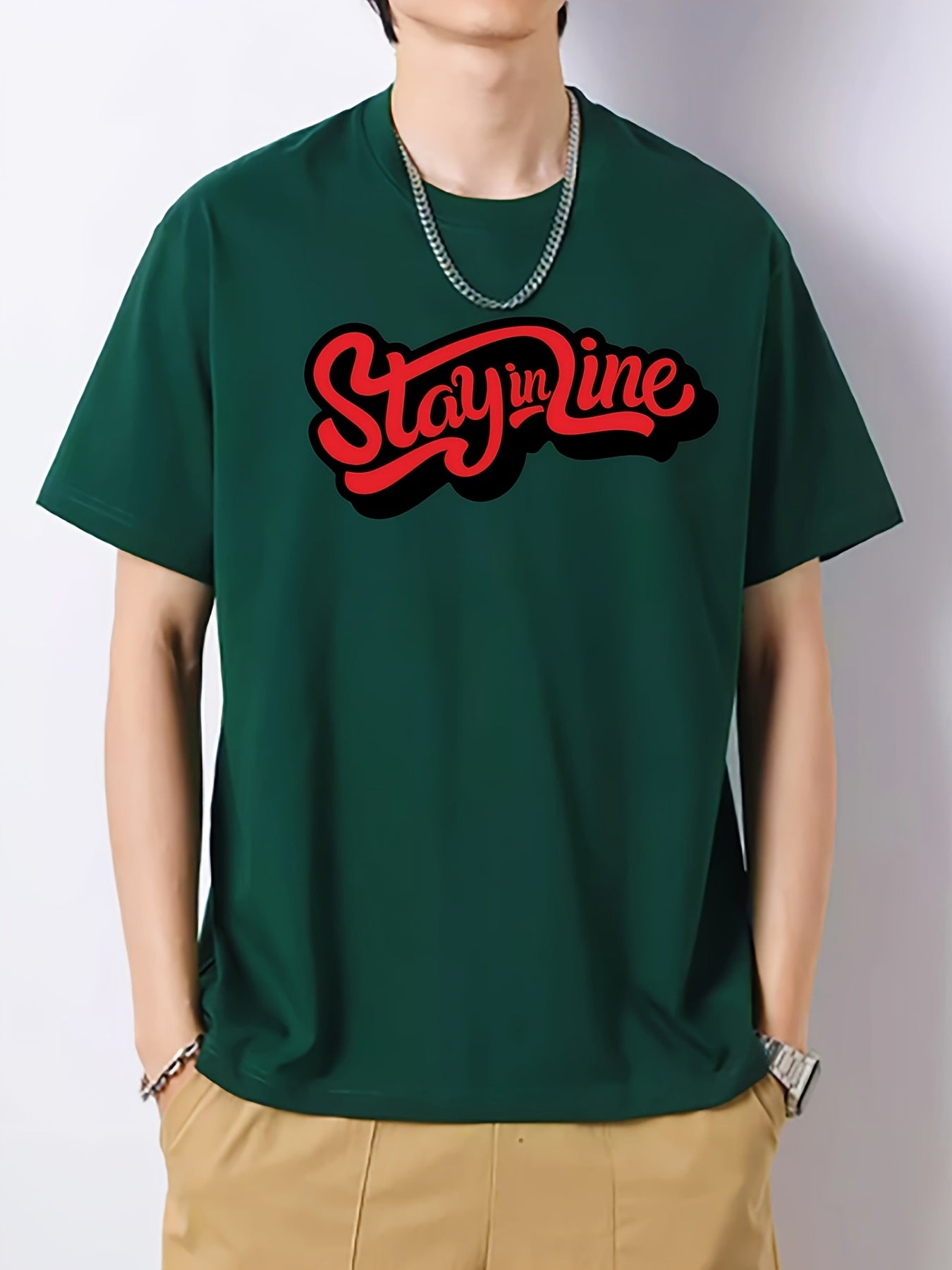 Men's Slim Fit Print Top Short Sleeve T-shirt