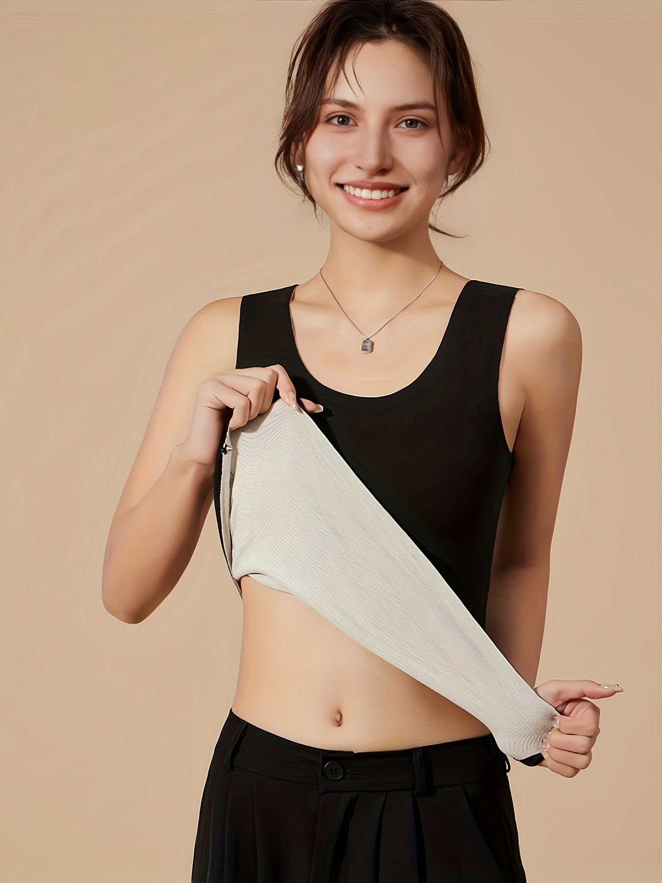 Seamless Thermal Underwear Top Sleeveless Tank Top Women's Lingerie