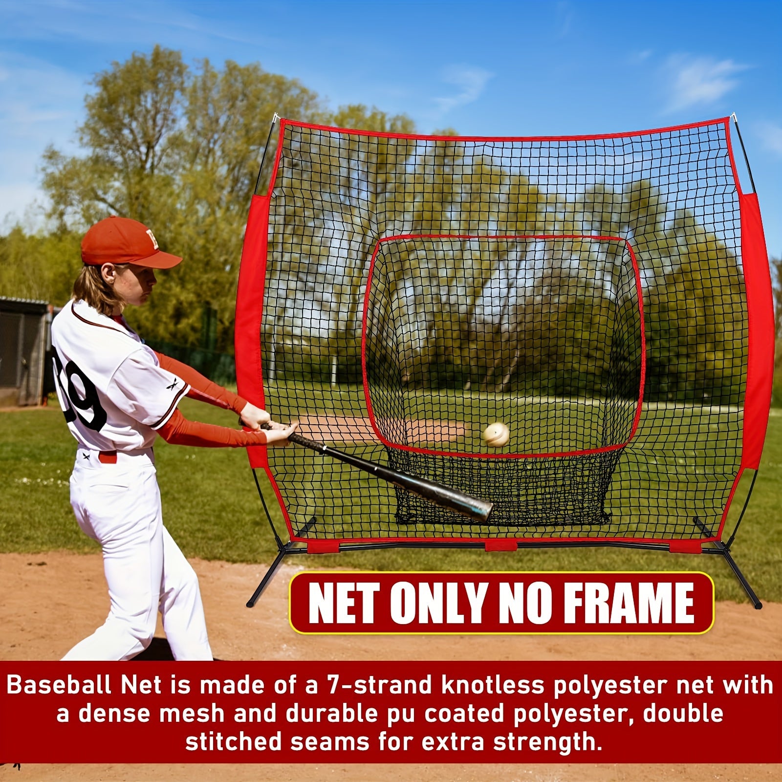 Baseball & Softball Replacement Net 213 X 213 Heavy Duty Knotless Net