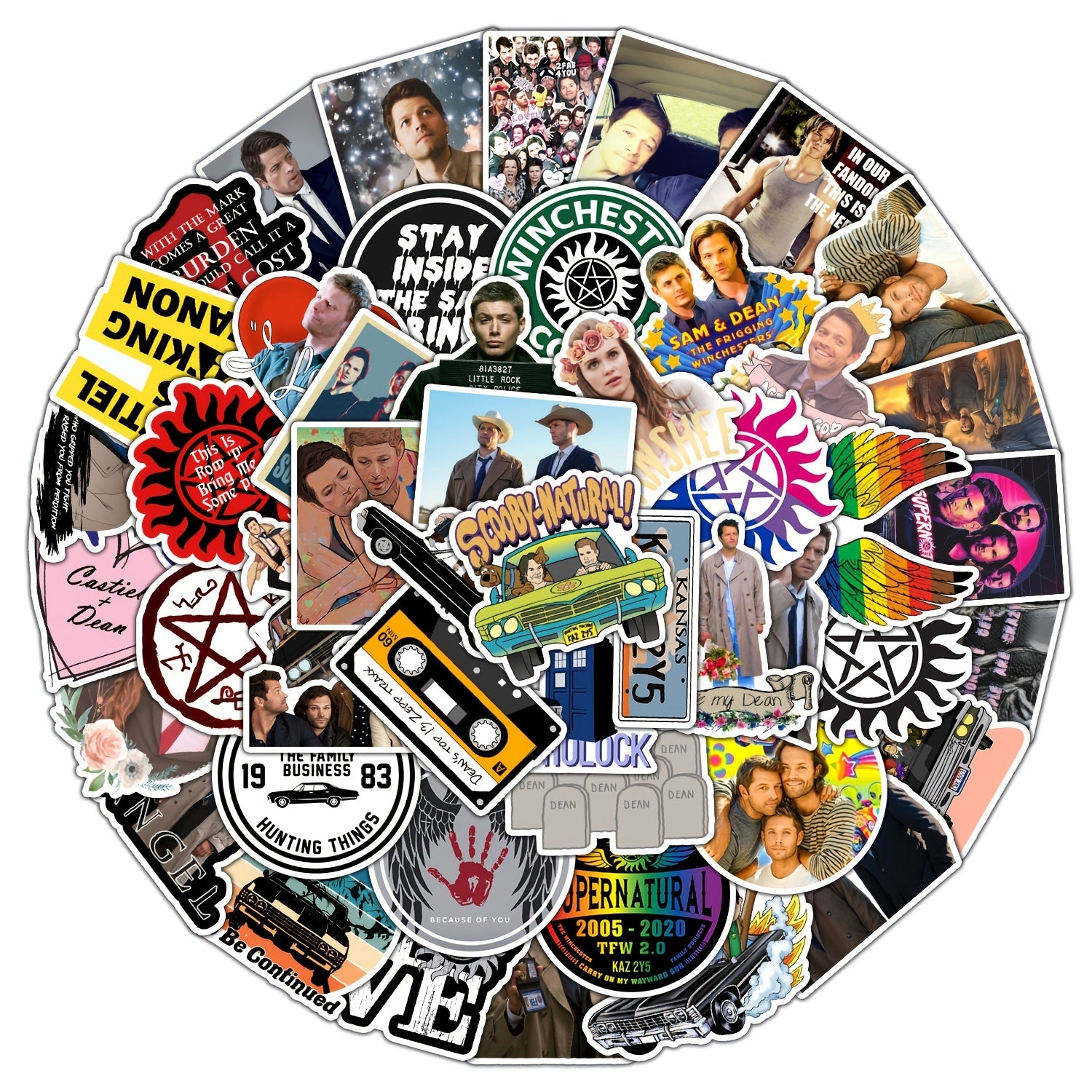 50pcs Drama Doodle Waterproof Stickers for Water Bottle Skateb