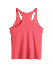 Summer Sports Tank Top Crew Neck Sleeveless Casual Top Women's Tops